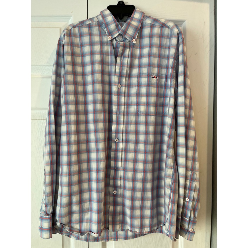 Fish Hippie Tailored Fit Plaid Long Sleeve Button Up‎ Shirt Mens